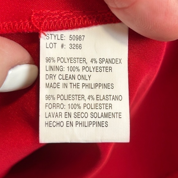 Blondie Nites Red Satin Ruched Rosette Rhinestone Juniors Dress Size-5 NWT - Picture 9 of 12